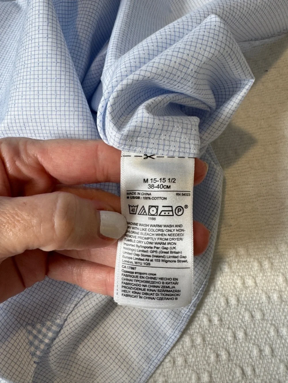 Banana Republic Light Blue Textured Men's Dress Shirt Medium